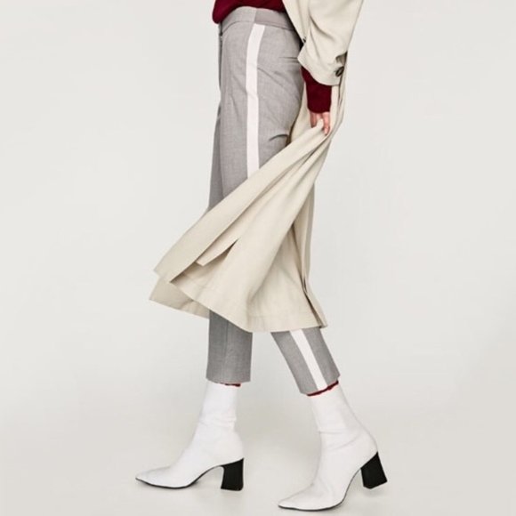 SOLD NWT Zara light grey & white stripe trousers Size S - Picture 8 of 12